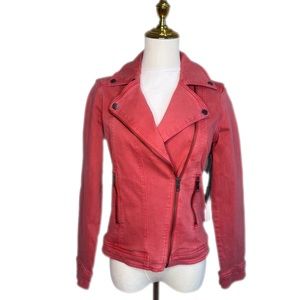 Liverpool Jean jacket coral color with zip closure. Size XS NWT.